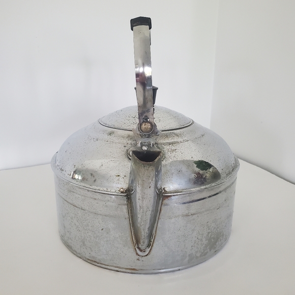 VTG 1801 Revere Ware Solid Copper Chrome Plated Kettle Heat Safe Handle CHARMING - Picture 3 of 15